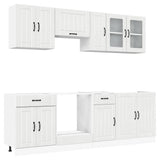 8 Piece Kitchen Cabinet Set Lucca High Gloss White Engineered Wood 3314833