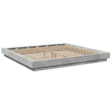 ZNTS Bed Frame without Mattress Concrete Grey 200x200 cm 3281164