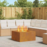 Fire Pit Brown 80 x 80 x 40 cm Weathering Steel 858921