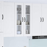 Wall Glass Cabinet LUCCA White 60 x 31 x 100 cm Engineered Wood 885175