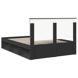 Bed Frame with Headboard Black 135 x 190 cm Solid Pine Wood 3411020