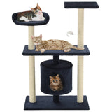 Cat Tree with Sisal Scratching Posts 95 cm Dark Blue 170516