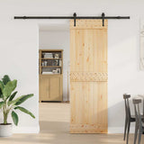 Sliding Door with Hardware Set 70x210 cm Solid Wood Pine 3332694
