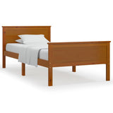 Bed Frame without Mattress Honey Brown Solid Wood Pine 90x200 cm 322188