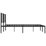 Metal Bed Frame without Mattress with Headboard Black 193x203cm 352486