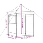 Foldable Party Tent Pop-Up with 4 Sidewalls Brown 4005004