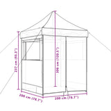 Foldable Party Tent Pop-Up with 4 Sidewalls Brown 4005004