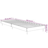 Bed Frame without Mattress Sonoma Oak 75x190 cm Small Single Engineered Wood 832208