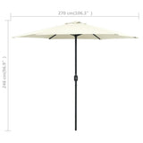 Garden Parasol with Aluminium Pole 270x246 cm Sand White 47345