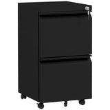 2-Drawer Mobile Filing Cabinet, Steel Lockable File Cabinet for Letter, A4 and Legal Size, T3398P341014