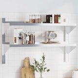 2-Tier Wall Shelf 100x23.5x60 cm Silver Stainless Steel 30311