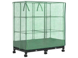 Garden Planter with Greenhouse Cover&Wheels 2 pcs Black PP 3422975