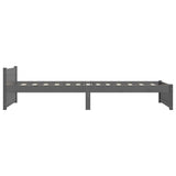 Bed Frame without Mattress Grey Solid Wood 75x190 cm Small Single Small Single 815006