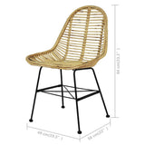 Dining Chairs 4 pcs Natural Rattan 244570