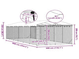 Outdoor Dog Kennel with Roof Silver 3x9x2.5 m Galvanised Steel 3190490