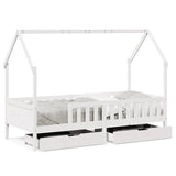 Kids Bed Frame with Drawers without Mattress 90x200 cm Solid Wood 3302033