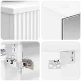 Bathroom Furniture Set 5 pcs White Engineered Wood and Glass 3407247