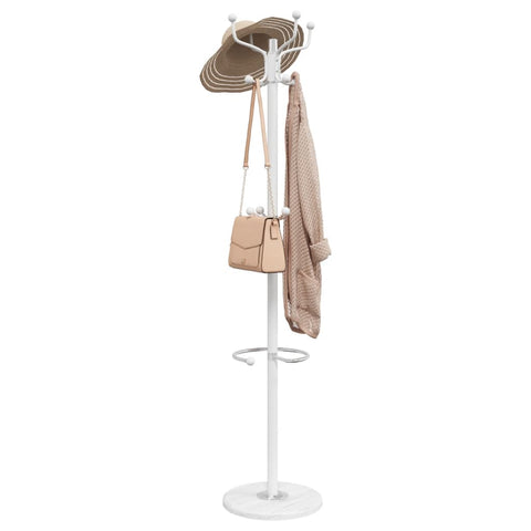 ZNTS Coat Stand with Umbrella Holder White 180 cm Powder-coated Iron 377102