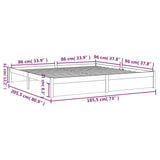 Bed Frame without Mattress Solid Wood 180x200 cm Super King Super King Size 814964