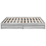 Bed Frame with Drawers without Mattress Grey Sonoma 200x200 cm 3280634