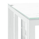 Coffee Table Silver 50x50x50 cm Stainless Steel and Glass 350043