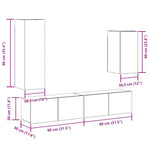 ZNTS 4 Piece TV Cabinet Set Wall-mounted Old Wood Engineered Wood 3329151