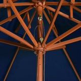 Double Decker Parasol with Wooden Pole Blue 270 cm 313767