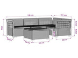 4-Seater Garden Sofa Rattan Look PP White 3443996