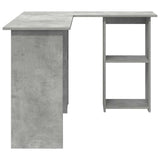 Desk with Shelf Concrete Grey 142 x 102 x 73 cm Engineered Wood 869293