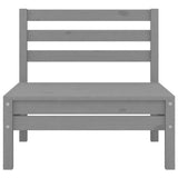 ZNTS 4 Piece Garden Lounge Set Grey Solid Pinewood 3082619