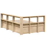 Bookcase Bed without Mattress 135x190cm Solid Wood Pine 3324475