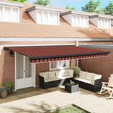 Retractable Awning Red and Black 500 x 300 cm Fabric and Metal 3331233