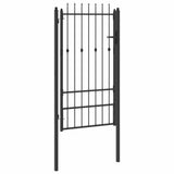 Fence Gate HORST 100 x 175 cm Metal Black Lockable 42034047