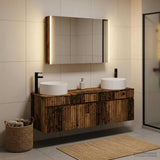 Bathroom Cabinet Set 4 pcs Old Wood Engineered Wood 3406669