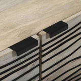 Coffee Table Beige and Black 80 x 50 x 40 cm Solid Acacia wood 4017977