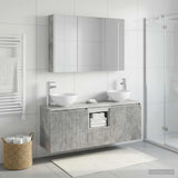 Bathroom Cabinet Set 4 pcs Concrete Grey Engineered Wood 3406346