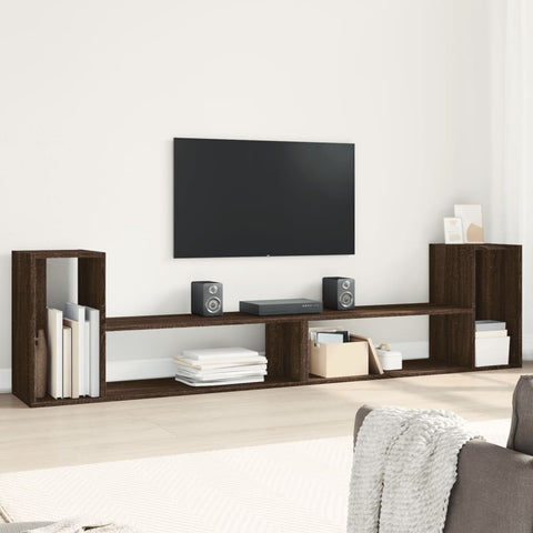 ZNTS TV Cabinets 2 pcs Brown Oak 100x30x50 cm Engineered Wood 840799
