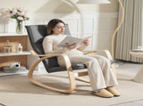 Comfortable Relax Rocking Chair, Upholstered Lounge Chair Recliner with High Back and Headrest for T3398P424865