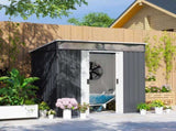 6.5 x 4FT Galvanised Metal Shed with Foundation Kit, Lockable Tool Garden Shed with Double Sliding T3398P315857