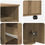 Desk with Wheels Artisan Oak 91 x 50 x 77 cm Engineered Wood 869537