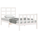 Bed Frame without Mattress White 90x190 cm Single Solid Wood Pine 3192067