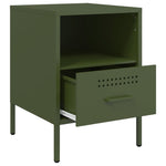 ZNTS Bedside Cabinet Olive Green 36x39x50.5 cm Steel 843062