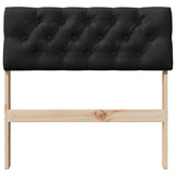 Upholstered Headboard Black 80 cm Solid Pine Wood 879201