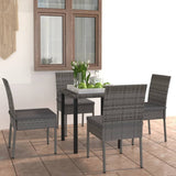 5 Piece Outdoor Dining Set with Cushions Poly Rattan Grey 3100402
