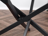 Dining Table with Clear Tempered Glass Top, Round Table with Metal Legs, Modern Kitchen Table for T3398P329932