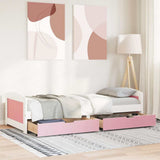 Day Bed with 2 Drawers without Mattress IRUN White&Pink 90x200 cm 3314679