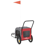 Pet Bike Trailer with Storage Red and grey 125 x 53 x 54 cm 93845