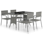 ZNTS 5 Piece Garden Dining Set Poly Rattan Anthracite & Grey 3059445