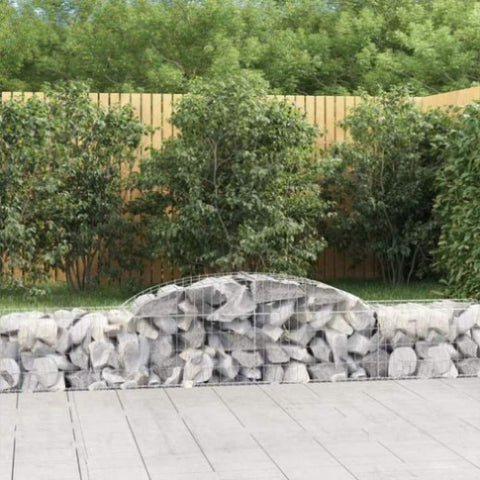 Arched Gabion Baskets 5 pcs 300x50x40/60 cm Galvanised Iron 3146650