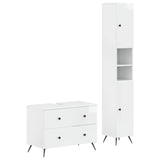 2 Piece Bathroom Cabinet Set BREDA High Gloss White 3417562